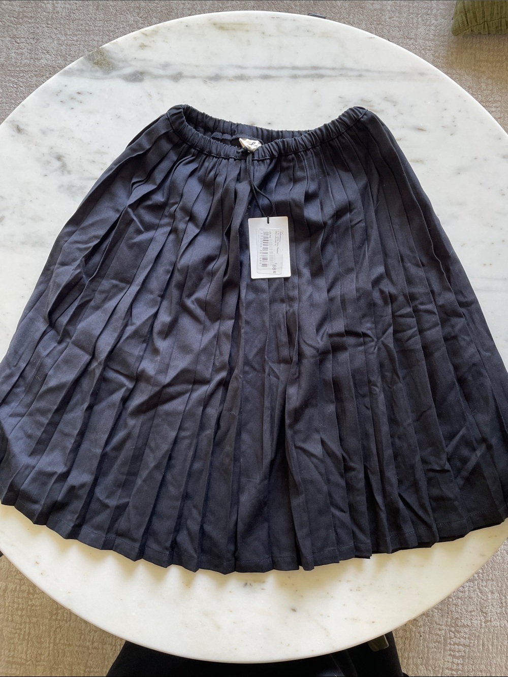 L by Ladida Girls' navy Pleated Skirt with Elastic Waist